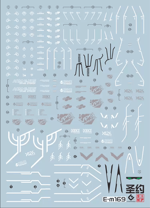 F64 MG Testament Gundam Decal Sheet