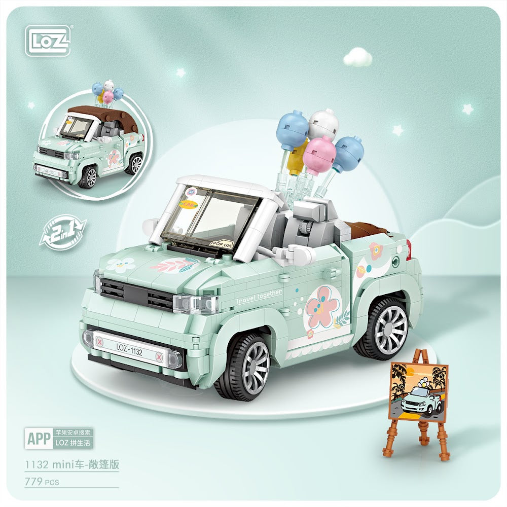 LOZ Car Model 1132 Mini Convertible (Green)