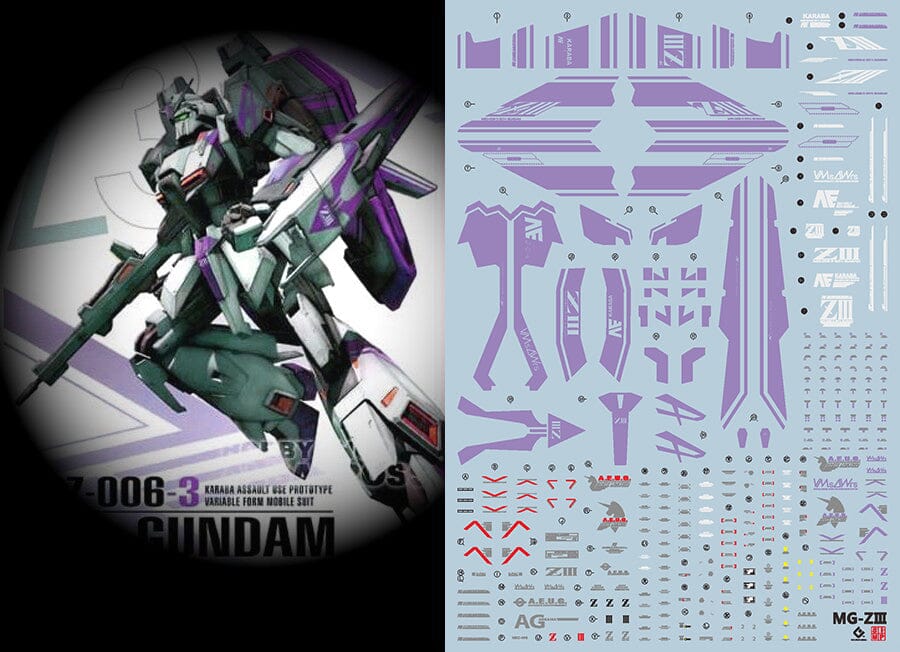 E59 MG Zeta Gundam III (Violet) Decal Sheet