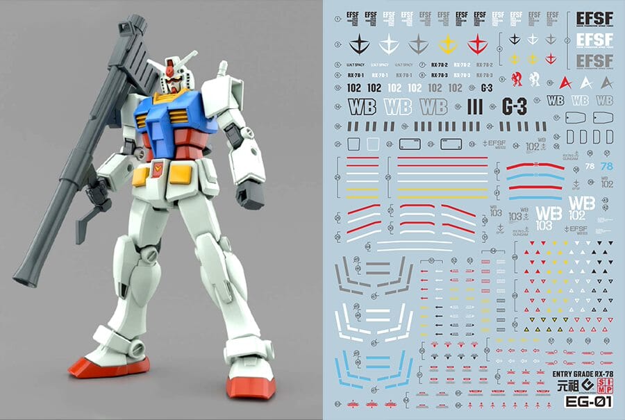 C78 Entry Grade Gundam RX-78-2 Decal Sheet