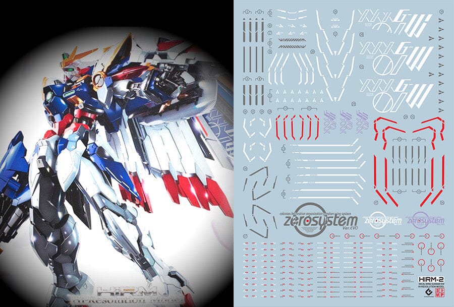 F23 HiRM Wing Gundam Zero Custom Decal Sheet