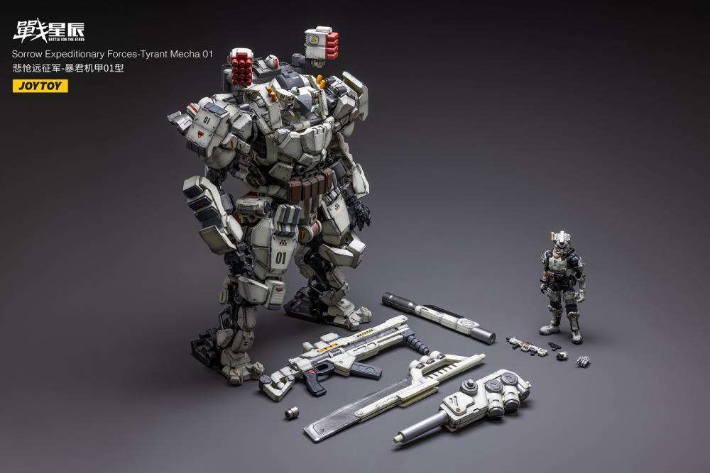 Battle for the Stars Sorrow Expeditionary Forces Tyrant Mecha 01 With Pilot 1/18 Scale Figure Set