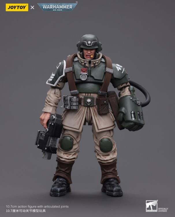 Warhammer 40k Astra Militarum Cadian Command Squad Veteran Sergeant with Power Fist 1/18 Scale Figure