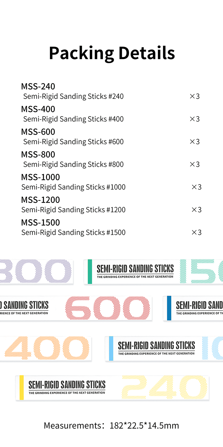 DSPIAE MSS Semi-Rigid Sanding Sticks