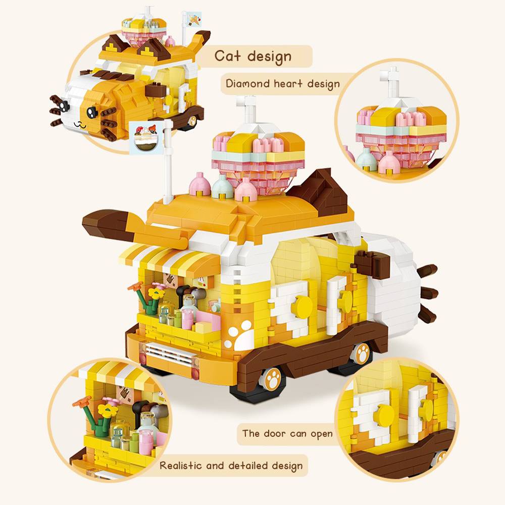 LOZ IDEAS Mini Block 9260 Cat Car Building Set