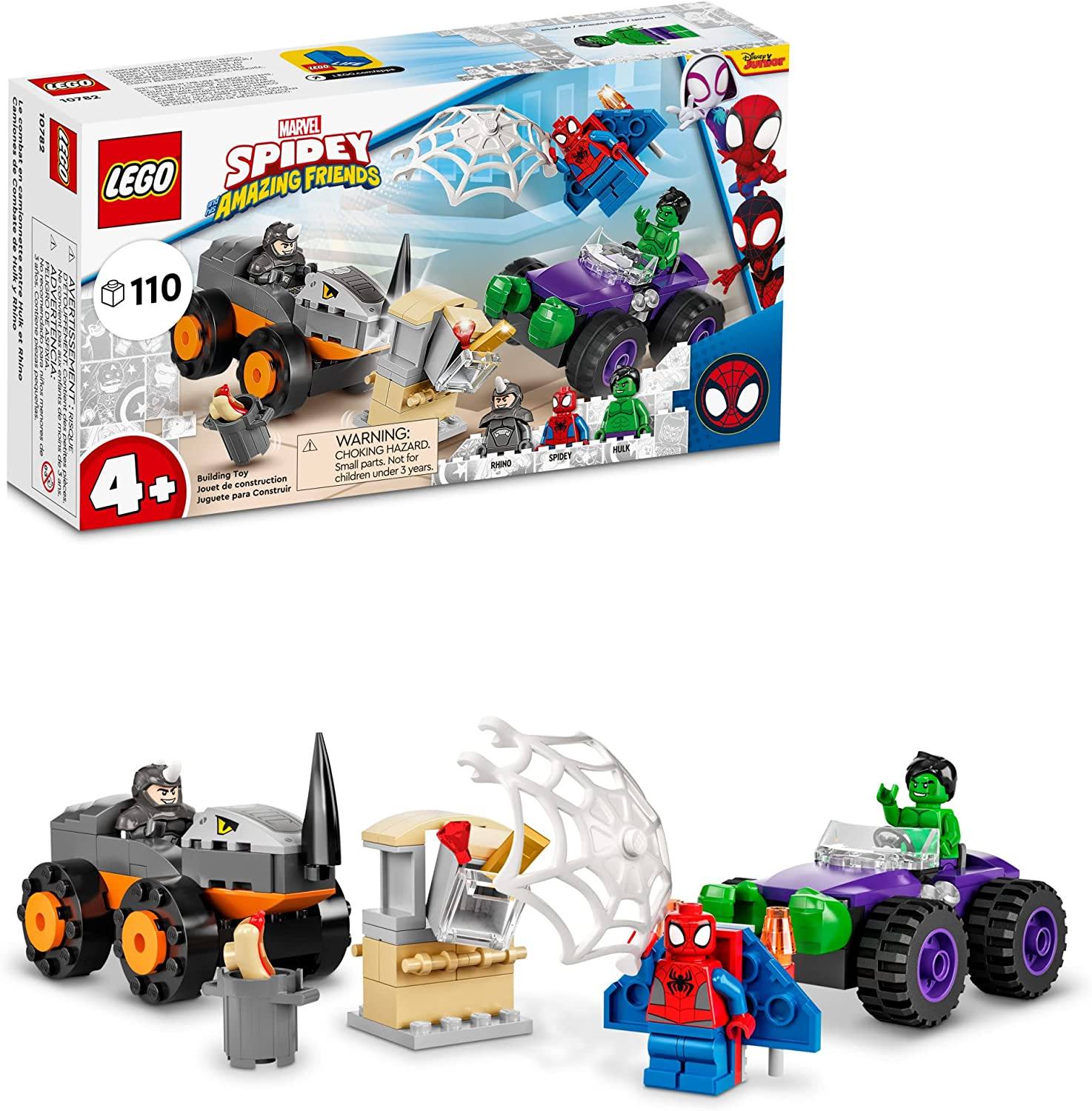 LEGO Marvel Spidey and His Amazing Friends Hulk vs. Rhino Truck Showdown 10782 Building Kit