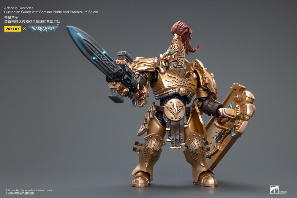 Warhammer 40K Adeptus Custodes Custodian Guard with Sentinel Blade and Praesidium Shield 1/18 Scale Figure