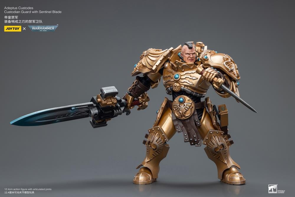 Warhammer 40K Adeptus Custodes Custodian Guard with Sentinel Blade 1/18 Scale Figure