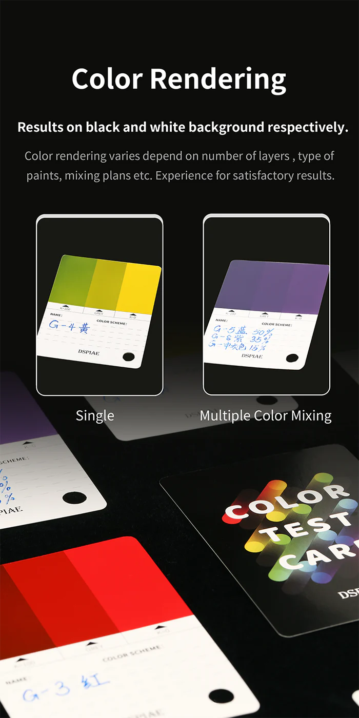 DSPIAE CC-01 Model Paint Color Test Card