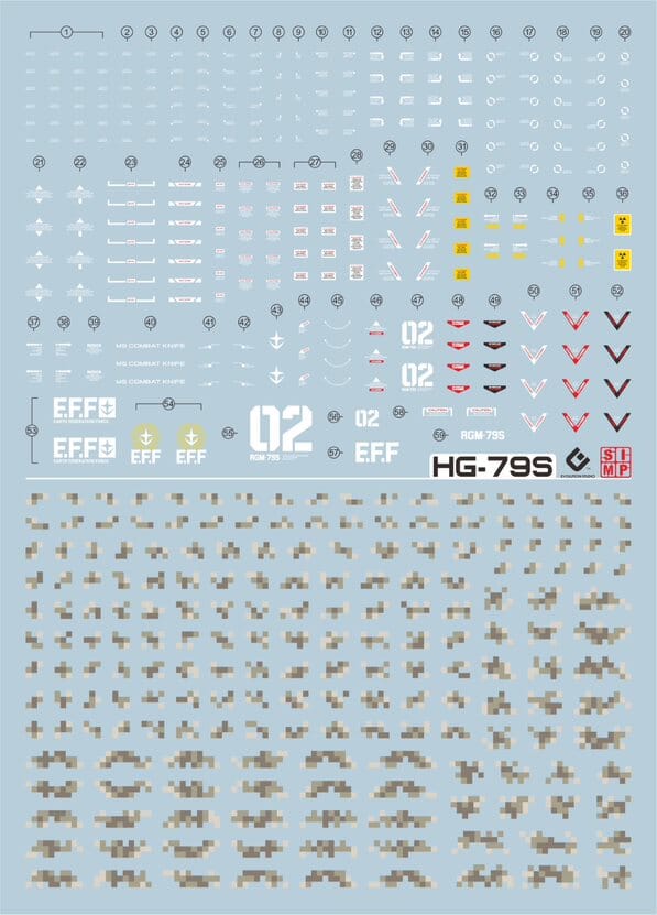 C81 HGUC GM Spartan Decal Sheet