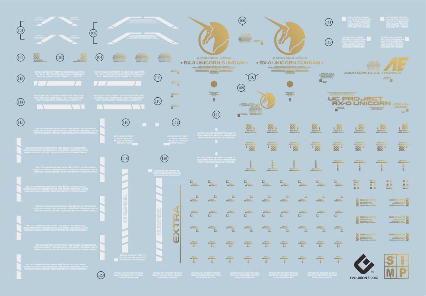 D25 PG Unicorn China Red Ver. Decal Sheet