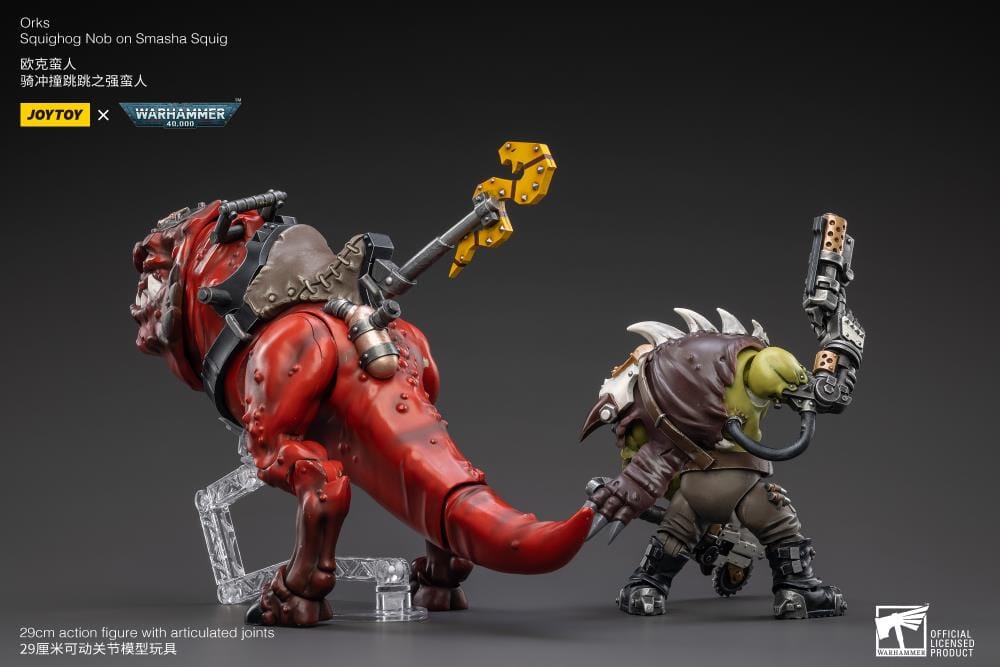 Warhammer 40K Orks Squighog Nob On Smasha Squig 1/18 Scale Figure Set