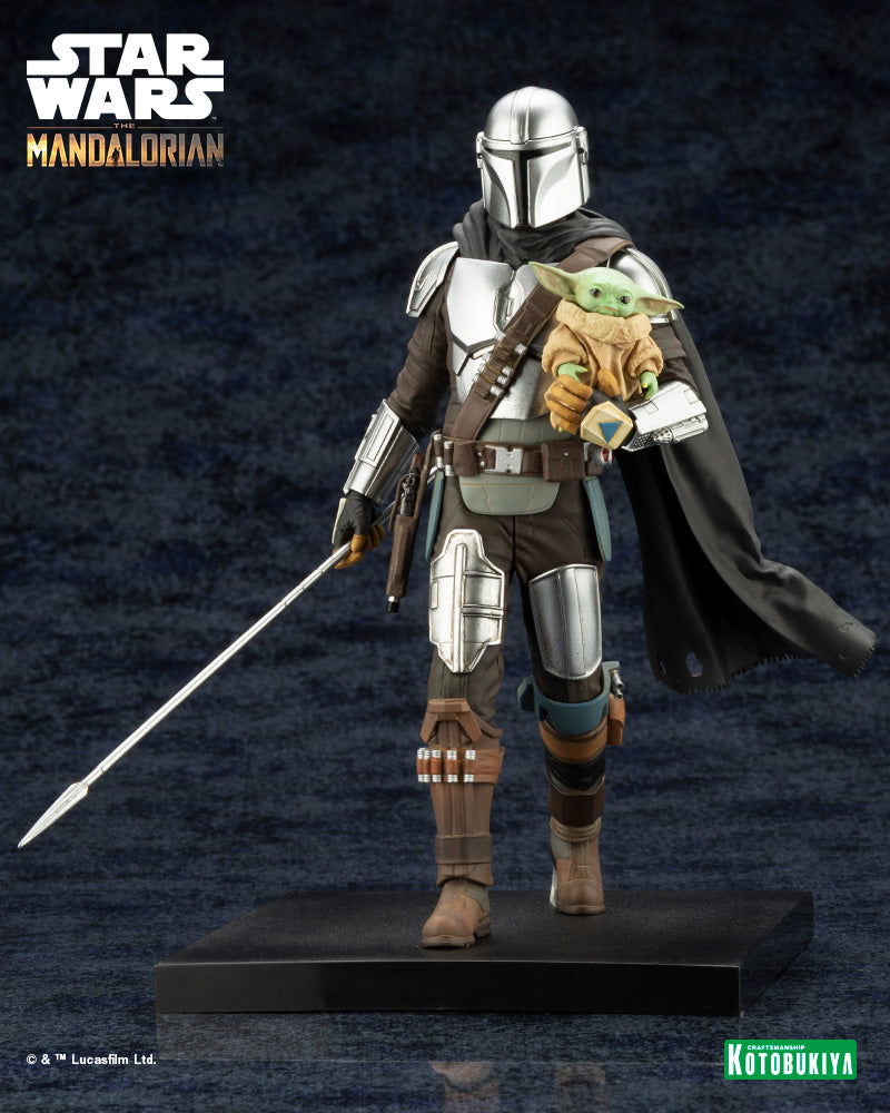 The Mandalorian ArtFX+ The Mandalorian & Grogu with Beskar Staff Statue