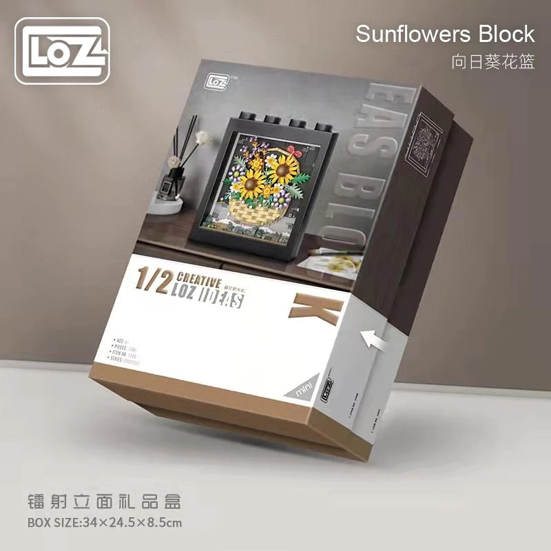 LOZ Mini Blocks 1905 Sunflower Basket Painting