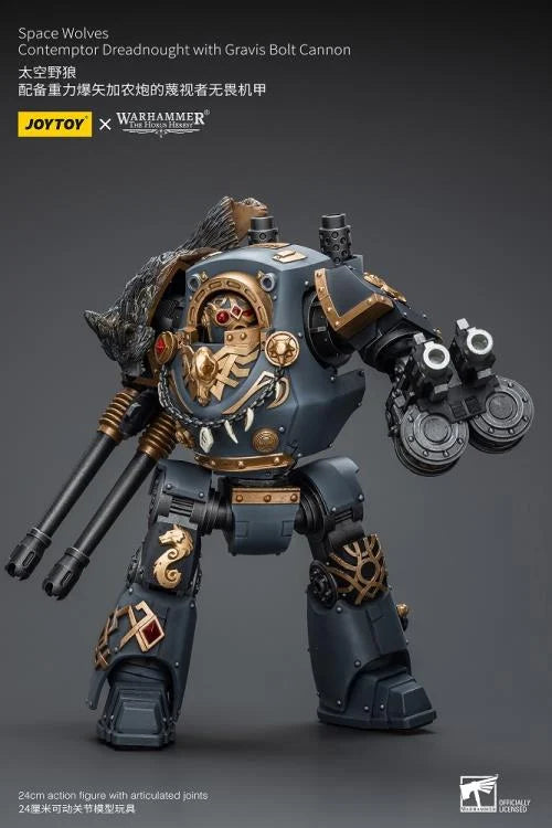 Warhammer 40K Space Wolves Contemptor Dreadnought with Gravis Bolt Cannon 1/18 Scale Action Figure