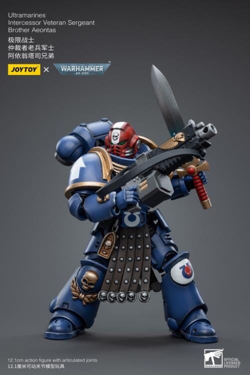 Warhammer 40k Ultramarines Intercessor Veteran Sergeant Brother Aeontas 1/18 Scale Figure