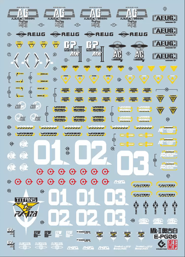 D26 PG RX-78-178 Gundam MK-II Water Slide Decal