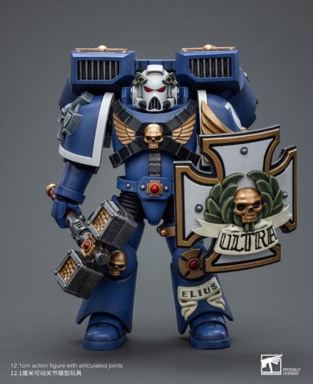 Warhammer 40k Ultramarines Vanguard Veteran with Thunder Hammer & Storm Shield 1/18 Scale Figure