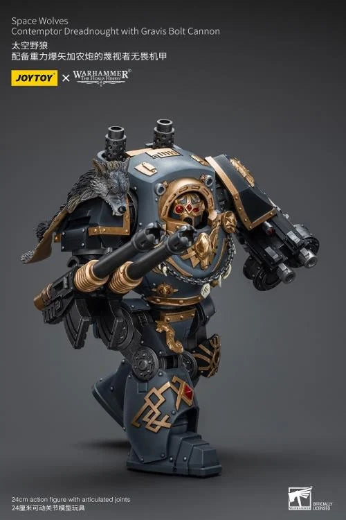 Warhammer 40K Space Wolves Contemptor Dreadnought with Gravis Bolt Cannon 1/18 Scale Action Figure