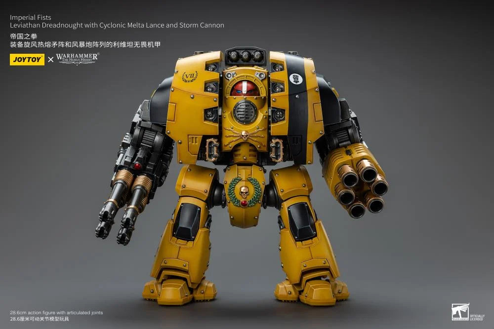 Warhammer 40K Imperial Fists Leviathan Dreadnought with Cyclonic Melta Lance and Storm Cannon 1/18 Scale Action Figure