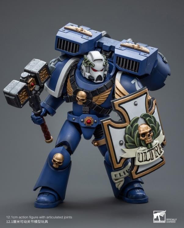 Warhammer 40k Ultramarines Vanguard Veteran with Thunder Hammer & Storm Shield 1/18 Scale Figure