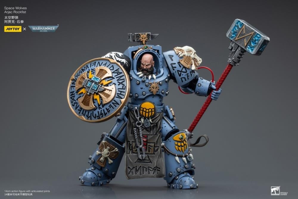 Warhammer 40K Space Wolves Arjac Rockfist 1/18 Scale Figure