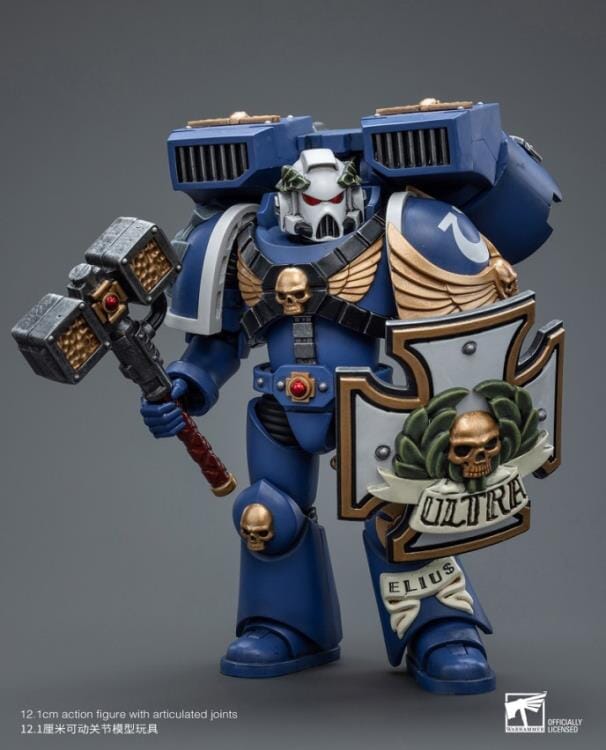 Warhammer 40k Ultramarines Vanguard Veteran with Thunder Hammer & Storm Shield 1/18 Scale Figure