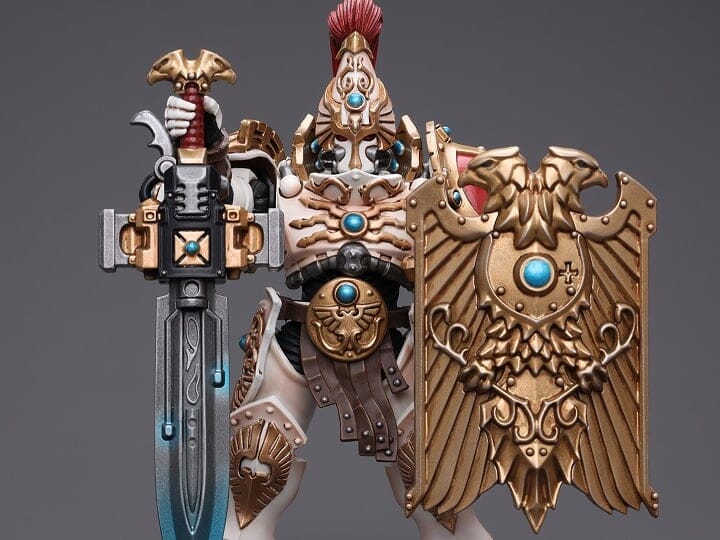 Warhammer 40K Adeptus Custodes Solar Watch Custodian Guard with Sentinel Blade and Praesidium Shield 1/18 Scale Figure