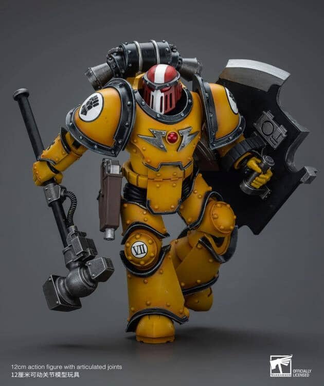 Warhammer 40k Imperial Fists Legion MkIII Breacher Squad Sergeant with Thunder Hammer 1/18 Scale Figure