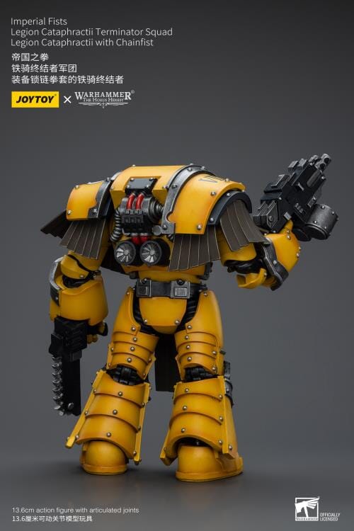 Warhammer 40K Imperial Fists Legion Cataphractii Terminator Squad Legion Cataphractii with Chainfist 1/18 Scale Figure