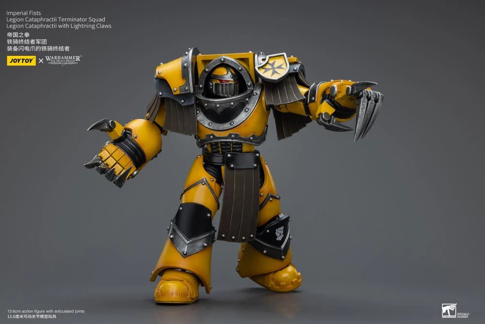 Warhammer 40K Imperial Fists Legion Cataphractii Terminator Squad Legion Cataphractii with Lightning Claws 1/18 Scale Figure