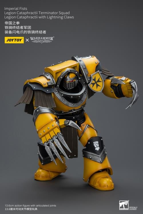 Warhammer 40K Imperial Fists Legion Cataphractii Terminator Squad Legion Cataphractii with Lightning Claws 1/18 Scale Figure