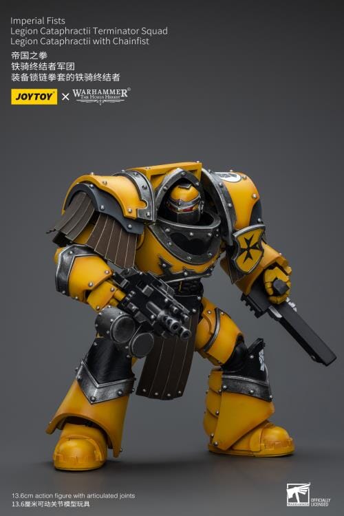 Warhammer 40K Imperial Fists Legion Cataphractii Terminator Squad Legion Cataphractii with Chainfist 1/18 Scale Figure