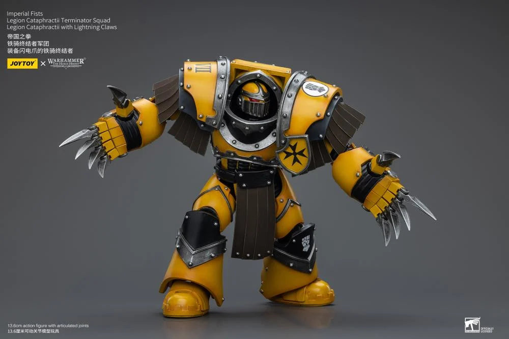 Warhammer 40K Imperial Fists Legion Cataphractii Terminator Squad Legion Cataphractii with Lightning Claws 1/18 Scale Figure