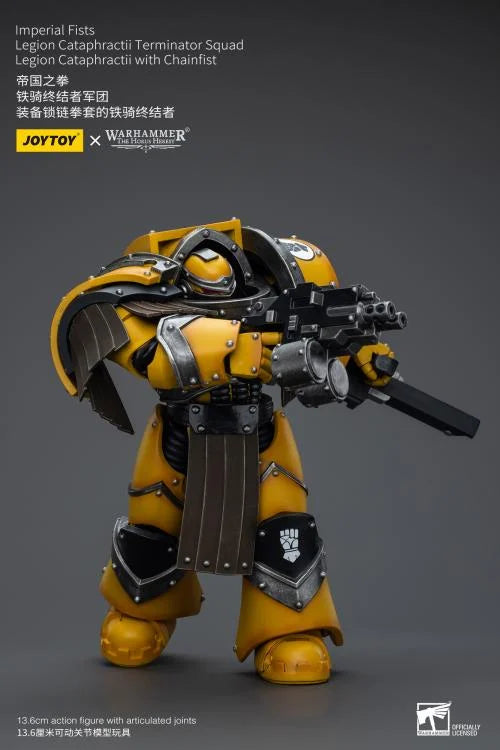 Warhammer 40K Imperial Fists Legion Cataphractii Terminator Squad Legion Cataphractii with Chainfist 1/18 Scale Figure