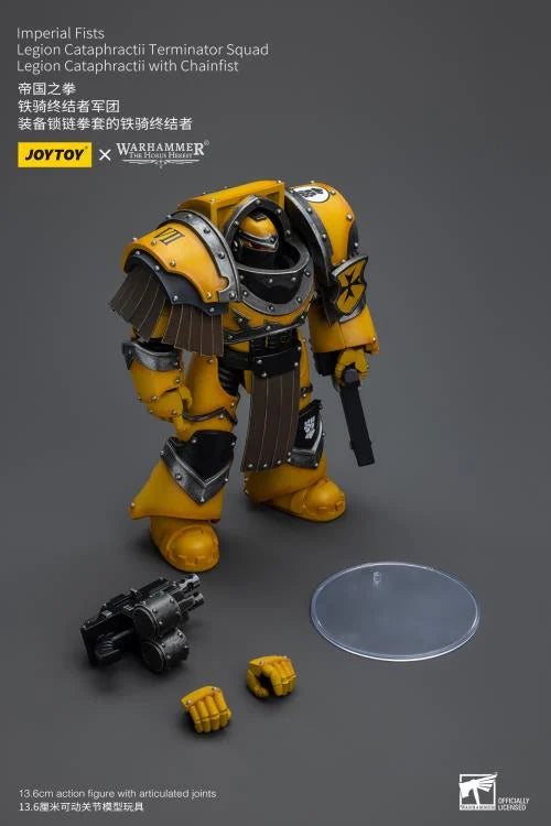 Warhammer 40K Imperial Fists Legion Cataphractii Terminator Squad Legion Cataphractii with Chainfist 1/18 Scale Figure