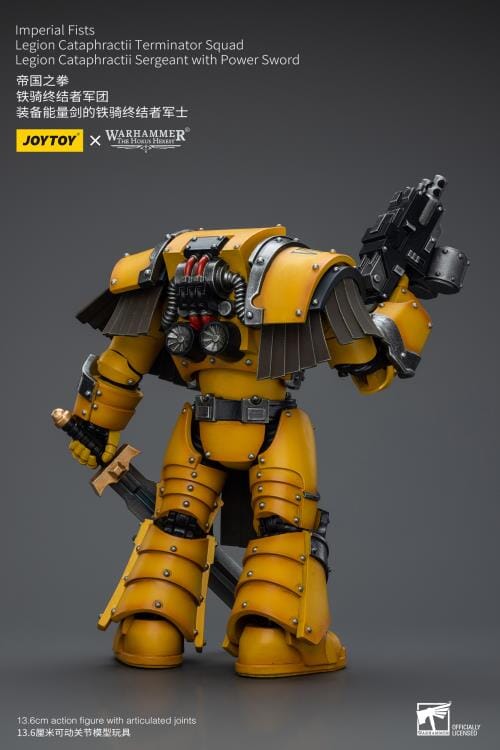 Warhammer 40K Imperial Fists Legion Cataphractii Terminator Squad Legion Cataphractii Sergeant with Power Sword 1/18 Scale Figure