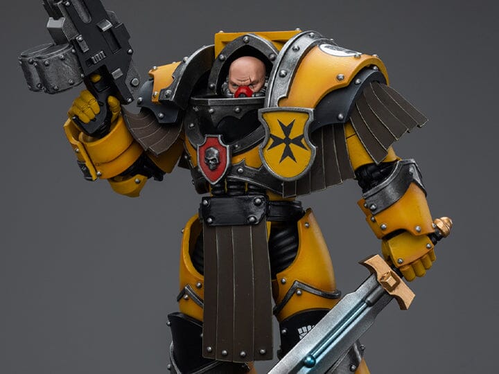 Warhammer 40K Imperial Fists Legion Cataphractii Terminator Squad Legion Cataphractii Sergeant with Power Sword 1/18 Scale Figure