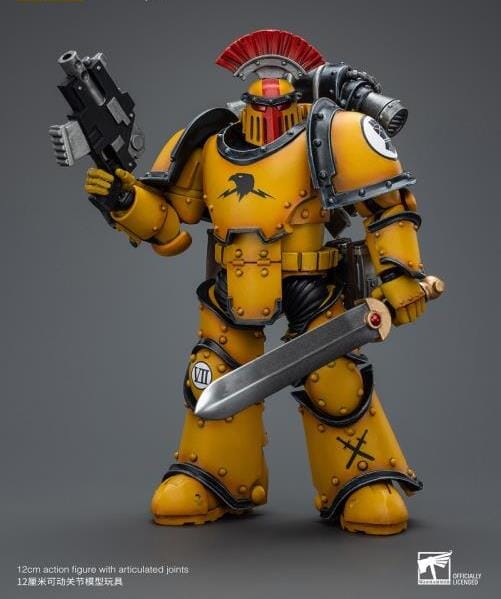 Warhammer 40k Imperial Fists Legion MkIII Tactical Squad Sergeant with Power Sword 1/18 Scale Figure