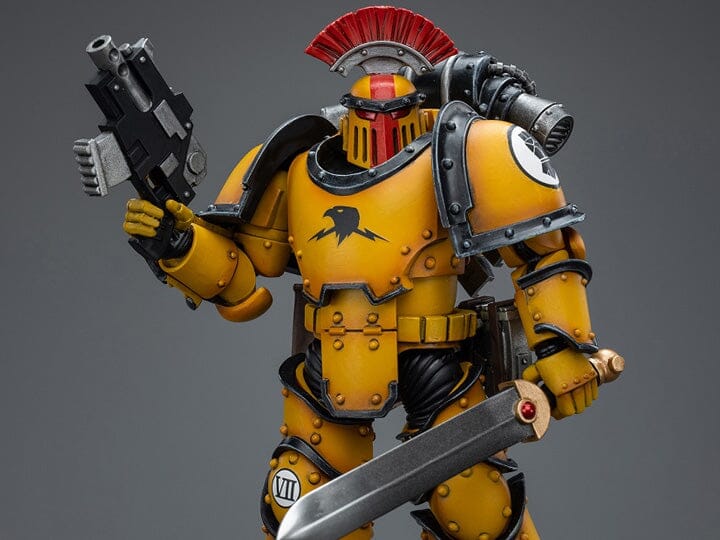 Warhammer 40k Imperial Fists Legion MkIII Tactical Squad Sergeant with Power Sword 1/18 Scale Figure