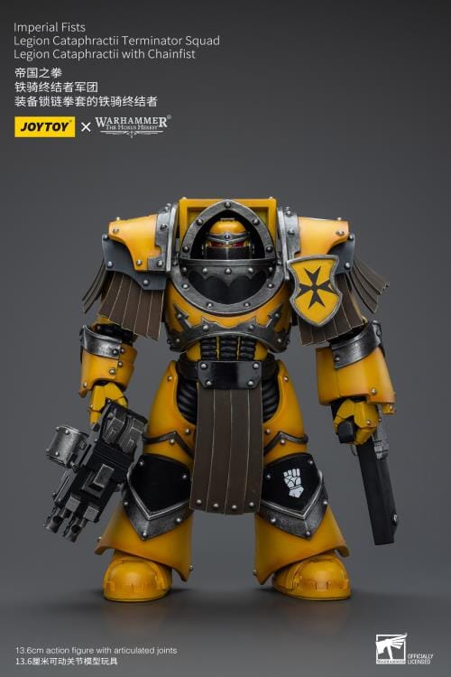 Warhammer 40K Imperial Fists Legion Cataphractii Terminator Squad Legion Cataphractii with Chainfist 1/18 Scale Figure