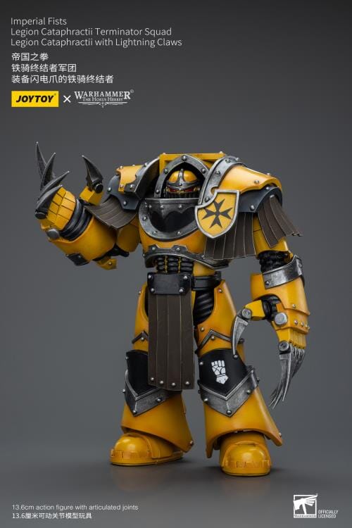 Warhammer 40K Imperial Fists Legion Cataphractii Terminator Squad Legion Cataphractii with Lightning Claws 1/18 Scale Figure