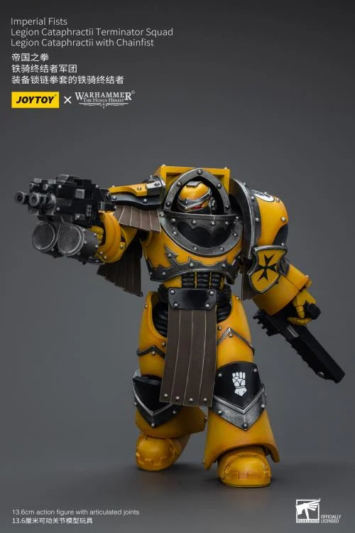 Warhammer 40K Imperial Fists Legion Cataphractii Terminator Squad Legion Cataphractii with Chainfist 1/18 Scale Figure