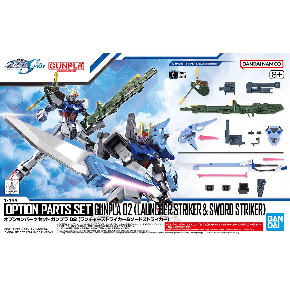 Mobile Suit Gundam SEED GUNPLA 02 Launcher Striker & Sword Striker 1/144 Scale Optional Parts Set