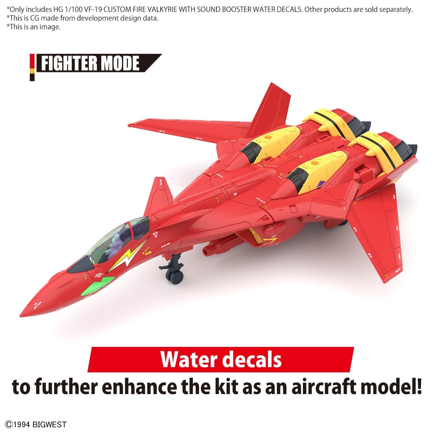 Macross 7 HG VF-19 Kai Fire Valkyrie (Sound Booster Equipped Ver.) 1/100 Scale Water Slide Decal Sheet